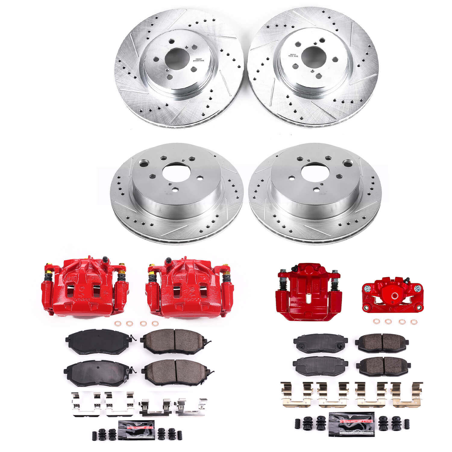 Power Stop KC6931A Front And Rear Z23 Evolution Sport Performance 1-Click Pad And Rotor Kit With Calipers for 2014-2018 Subaru Forester product image