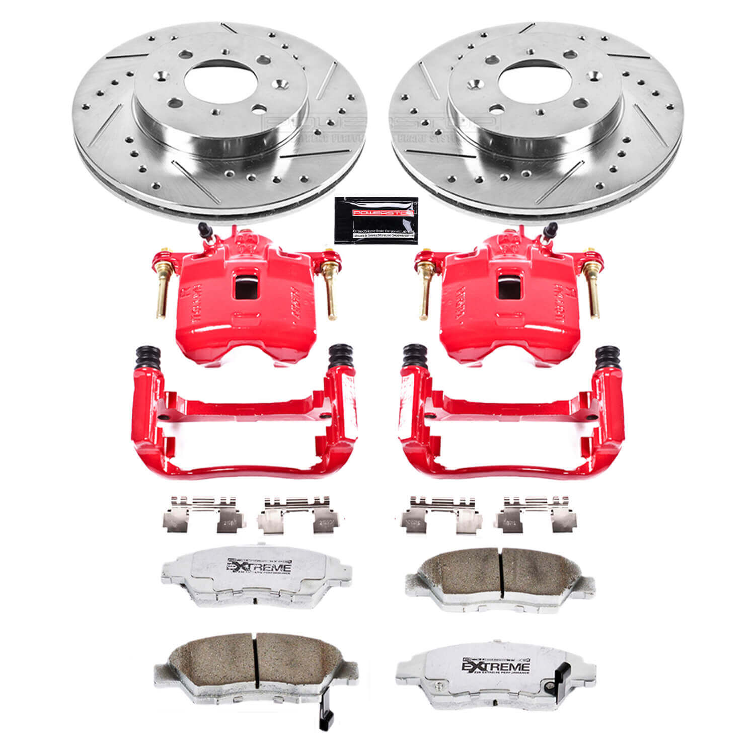 Power Stop KC694-26 Z26 Extreme Street Warrior 1-Click Brake Kit With Calipers (Front) for 2007-2008 Honda Fit product image