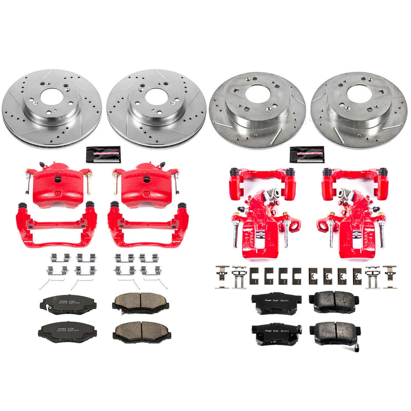 Power Stop KC6942 Z23 Evolution Sport Performance 1-Click Drilled And Slotted Front And Rear Brake Kit With Calipers for 2013 Acura Ilx product image