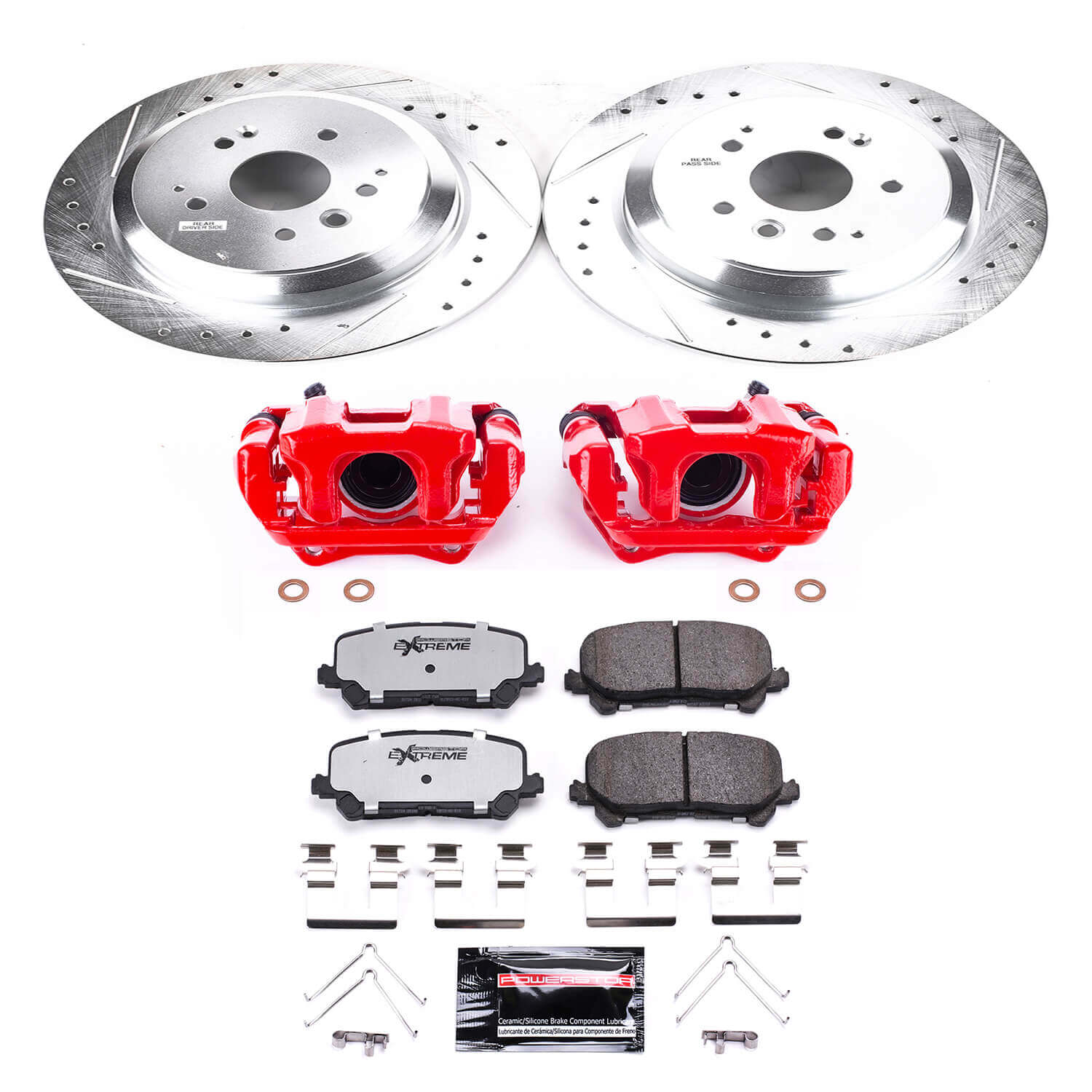 Power Stop KC6953-36 Z36 Extreme Performance Truck And Tow 1-Click Pad And Rotor Kit With Calipers for 2014-2016 Acura MDX product image