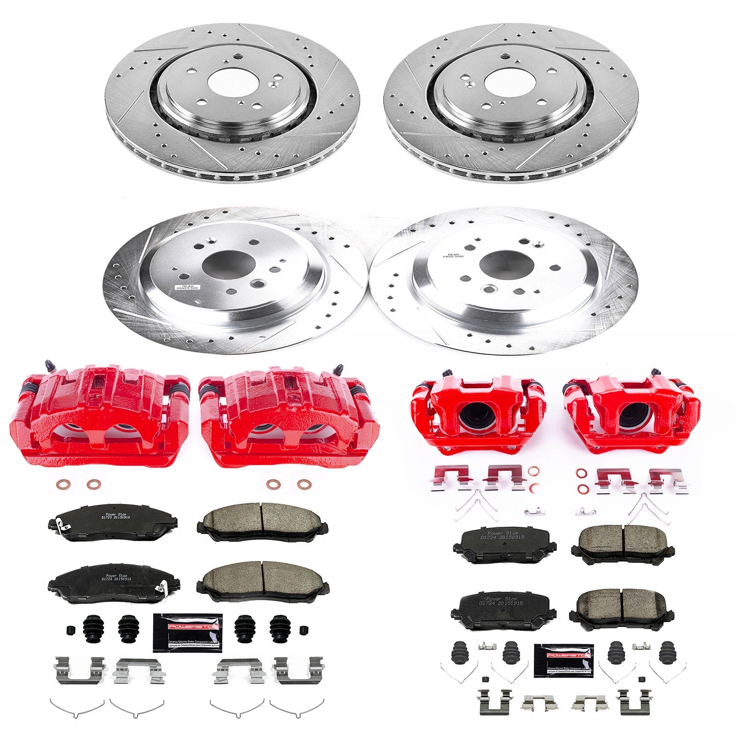 Power Stop KC6956 Z23 Evolution Sport Performance Pad And Rotor Kit With Calipers for 2014-2016 Acura MDX product image
