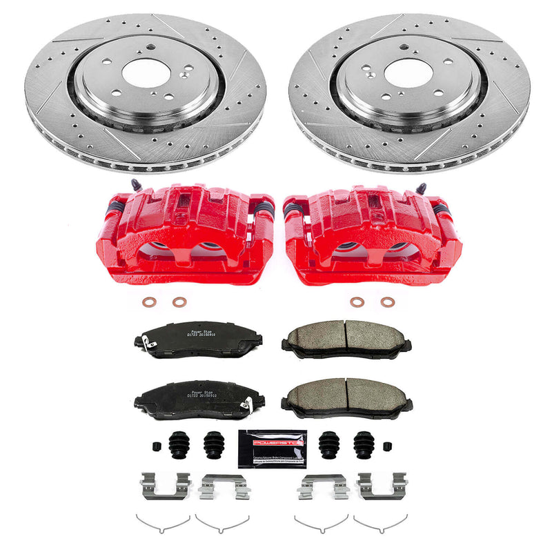Power Stop KC6957 Z23 Evolution Sport Performance Pad And Rotor Kit With Calipers for 2014-2016 Acura MDX product image