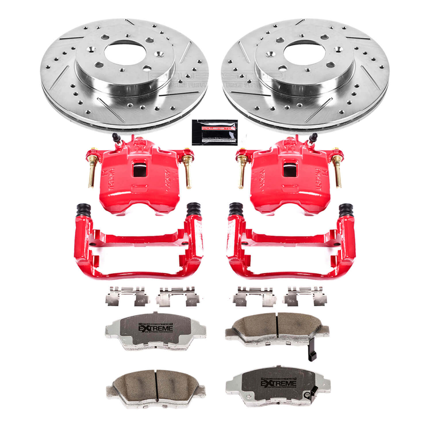 Power Stop KC696-26 Z26 Extreme Street Warrior 1-Click Brake Kit With Calipers (Front) for 2003-2005 Honda Civic product image