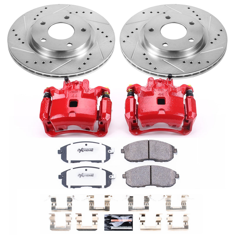 Power Stop KC6961-26 Z26 Street Warrior 1-Click Front Brake Kit With Calipers for 2013-2019 Nissan Sentra product image