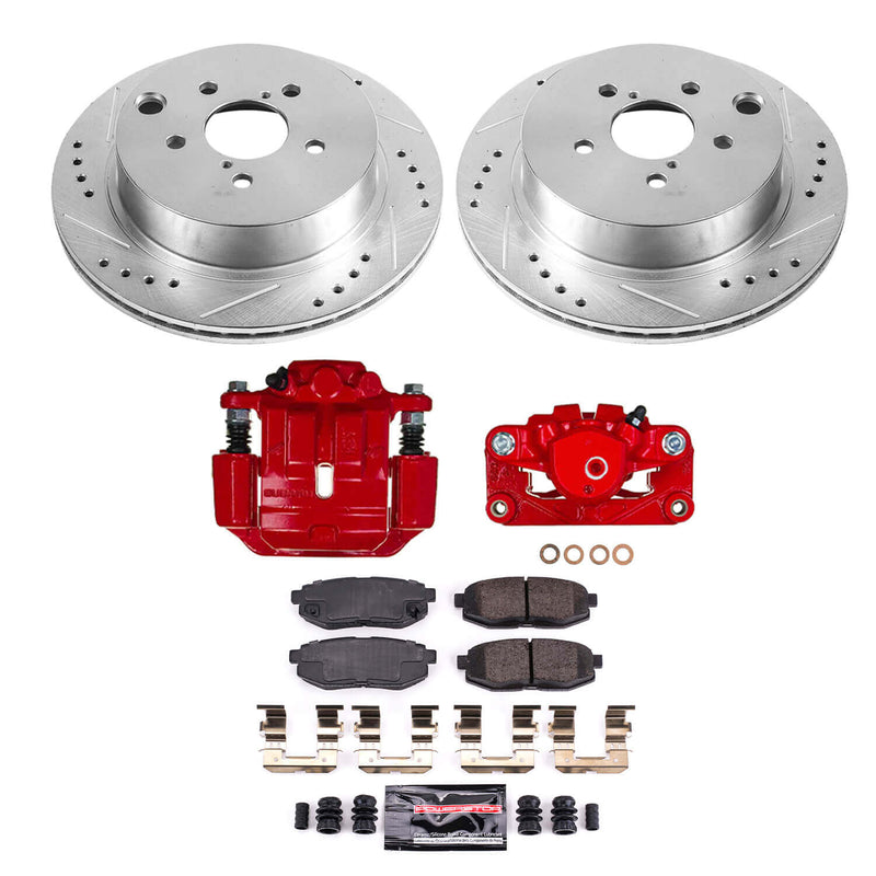 Power Stop KC6978A Rear Z23 Evolution Sport Performance 1-Click Pad And Rotor Kit With Calipers for 2014-2018 Subaru Forester product image