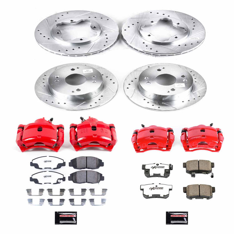 Power Stop KC698-26 Z26 Street Warrior 1-Click Front And Rear Brake Kit With Calipers for 1991-1992 Honda Accord Sedan (4 Door) Rear Disc product image