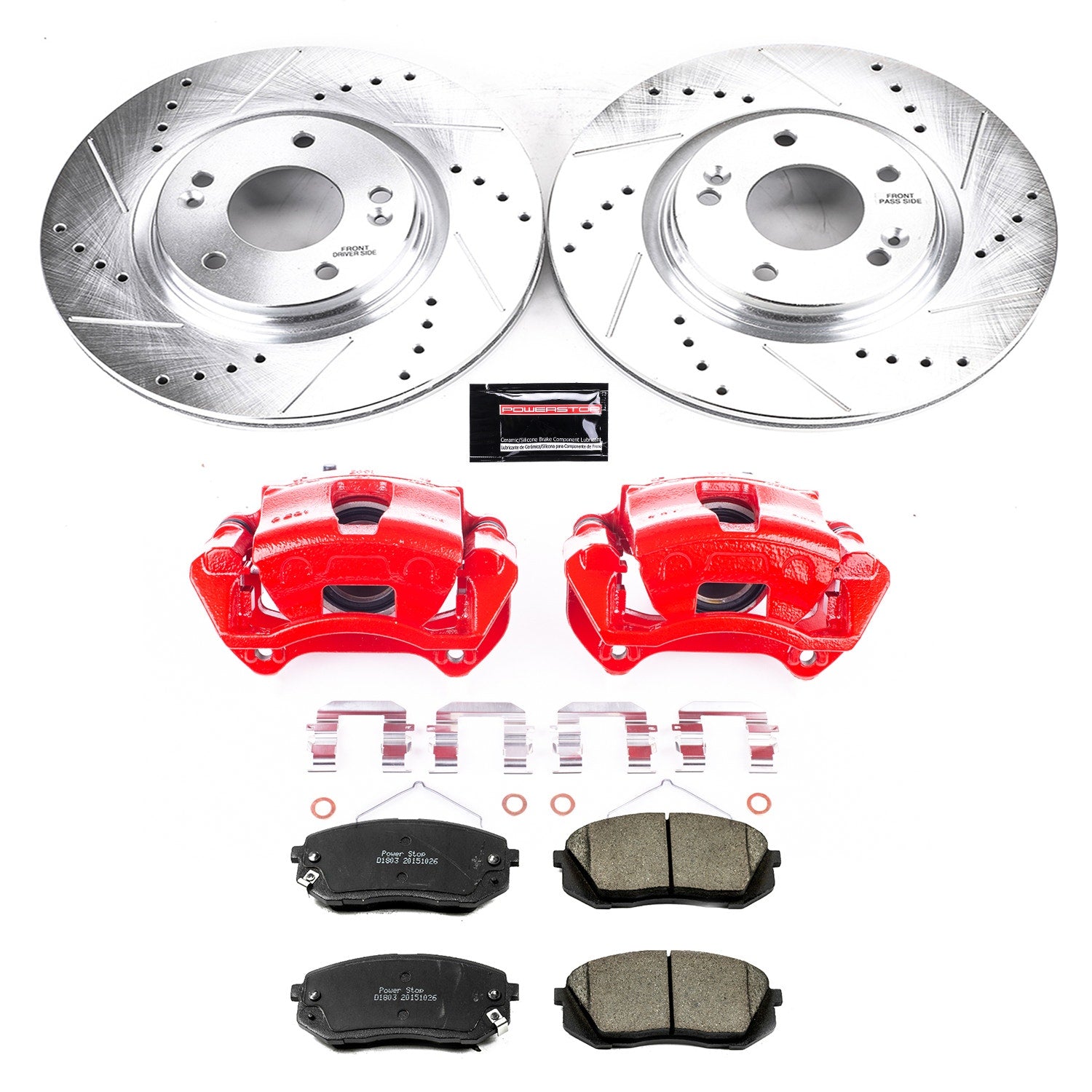 Power Stop KC6982 Z23 Evolution Sport Performance Pad And Rotor Kit With Calipers for 2015 Hyundai Sonata Eco, Limited, SE, Sport product image