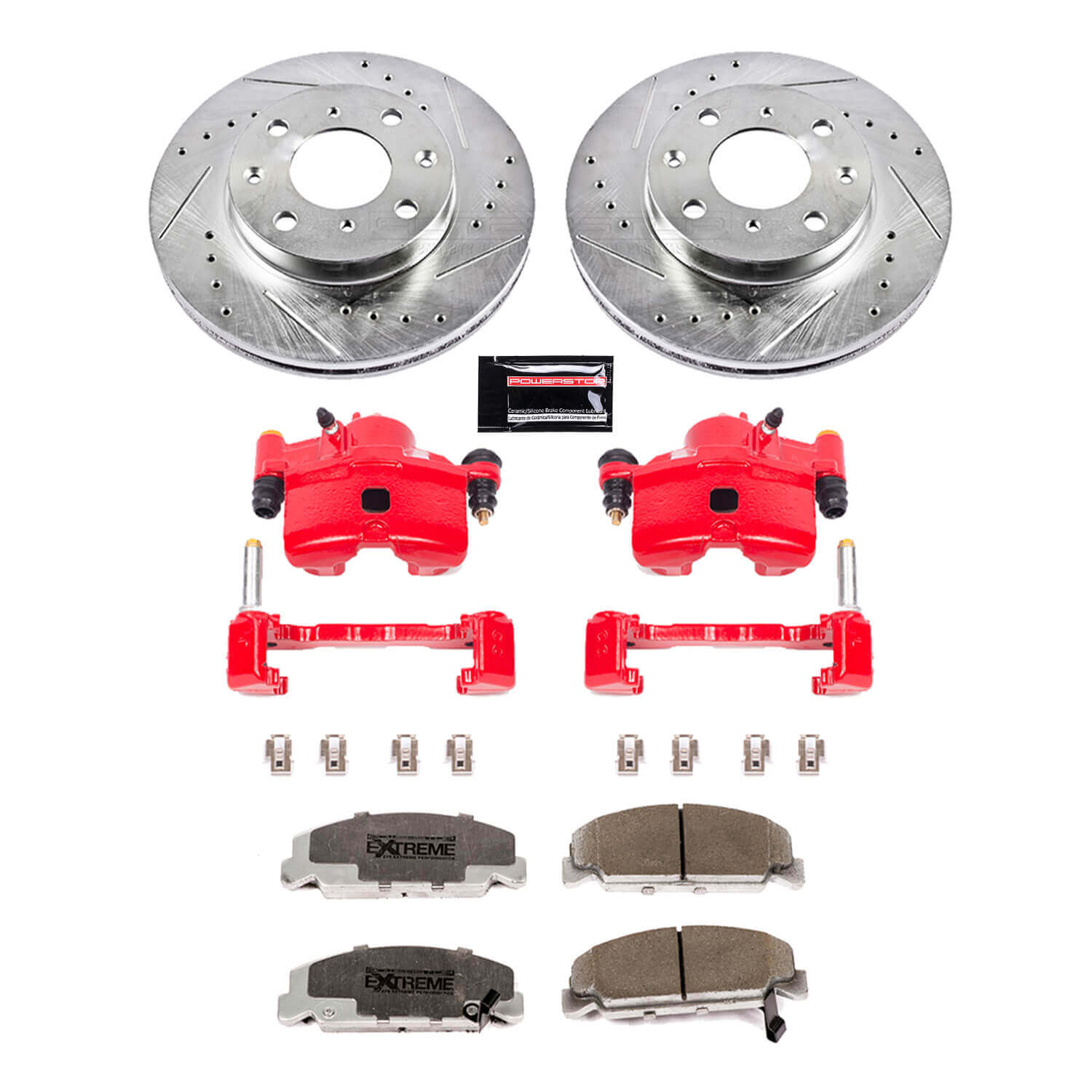 Power Stop KC699-26 Z26 Extreme Street Warrior 1-Click Brake Kit With Calipers (Front) for 1990-2000 Honda Civic product image
