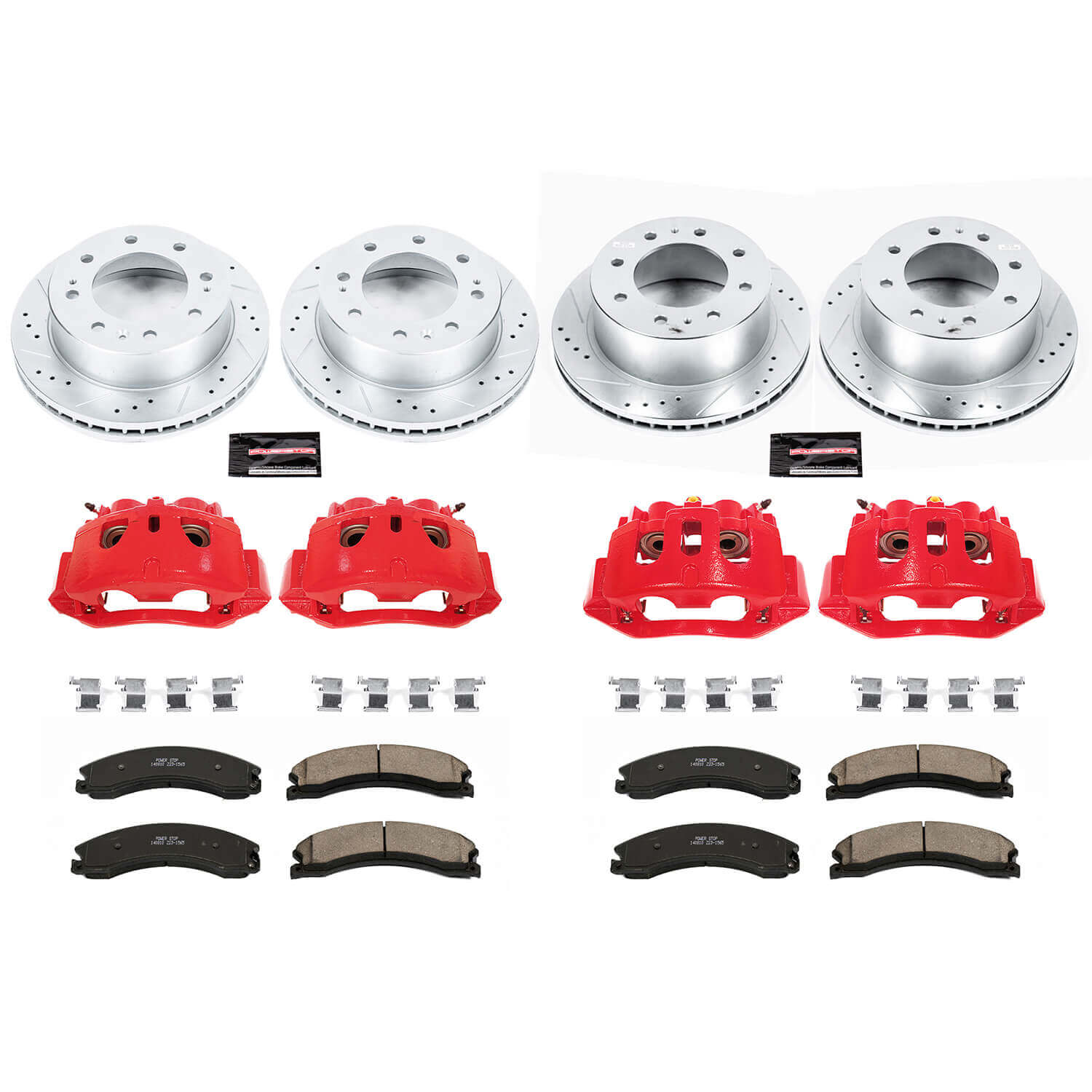 Power Stop KC6992 Z23 Evolution Sport Performance 1-Click Drilled And Slotted Front And Rear Brake Kit With Calipers for 2015-2019 Chevrolet Silverado 2500 Hd product image