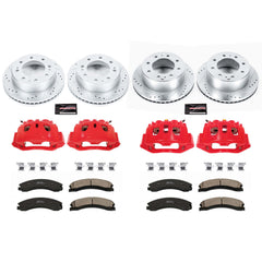 Power Stop KC6992 Z23 Evolution Sport Performance 1-Click Drilled And Slotted Front And Rear Brake Kit With Calipers for 2015-2019 Chevrolet Silverado 2500 Hd product image