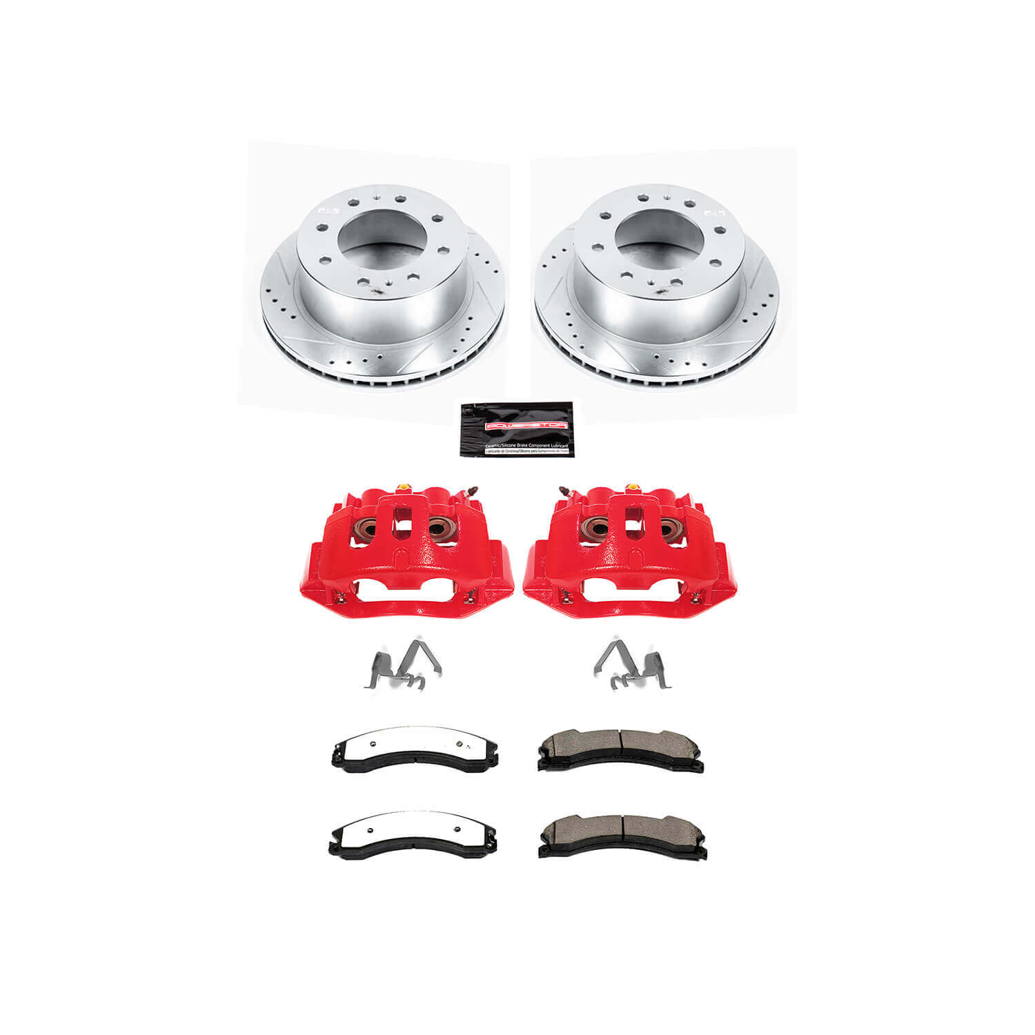 Power Stop KC6993-36 Z36 Extreme Performance Truck And Tow 1-Click Drilled And Slotted Rear Brake Kit With Calipers for 2015-2019 Chevrolet Silverado 2500 Hd product image