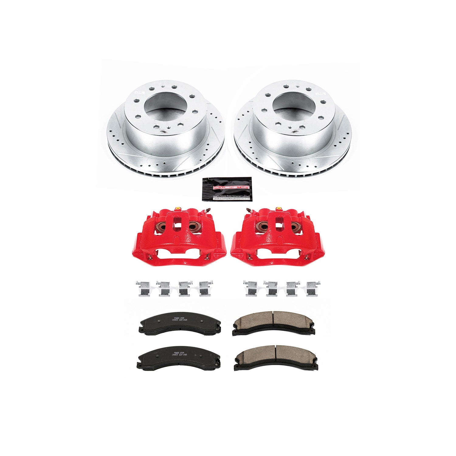 Power Stop KC6993 Z23 Evolution Sport Performance 1-Click Drilled And Slotted Rear Brake Kit With Calipers for 2015-2019 Chevrolet Silverado 2500 Hd product image
