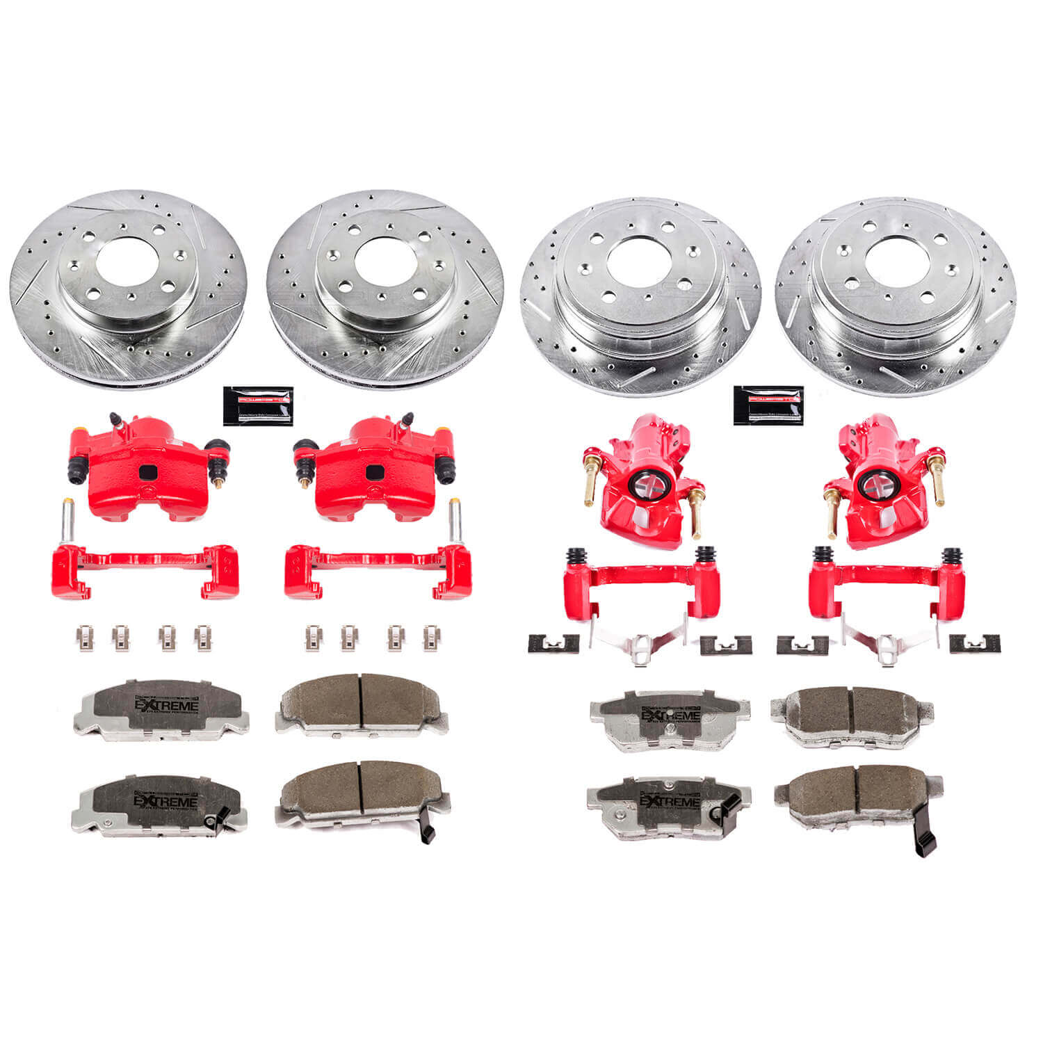 Power Stop KC700-26 Z26 Extreme Street Warrior 1-Click Brake Kit With Calipers (Front And Rear) for 1992-1997 Honda Civic product image