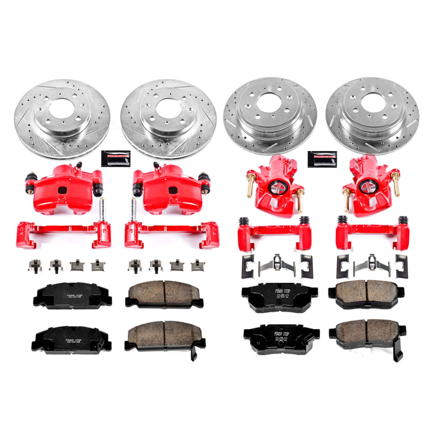 Power Stop KC700 Z23 Evolution Sport Performance 1-Click Brake Kit With Calipers (Front And Rear) for 1992-1997 Honda Civic product image