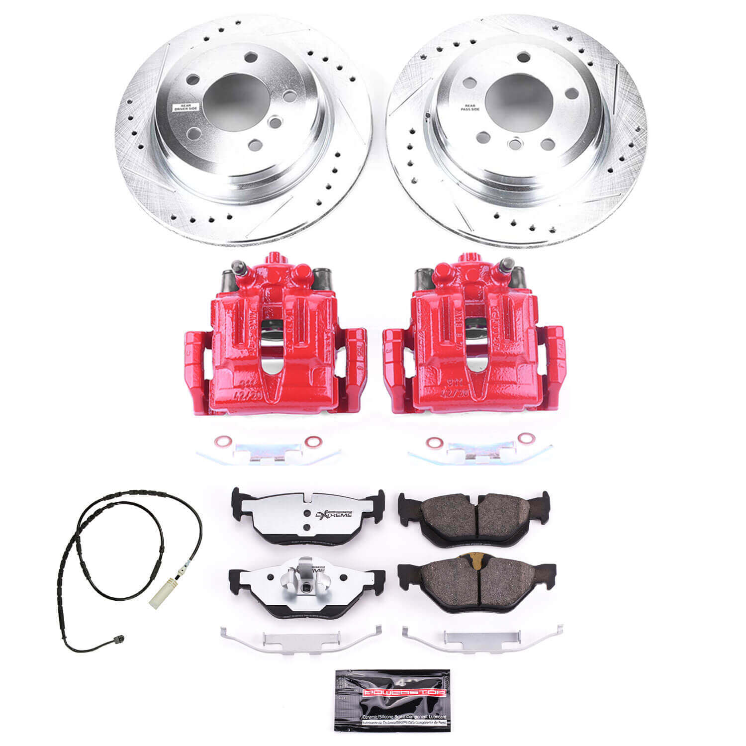 Power Stop KC7008-26 Z26 Street Warrior 1-Click Rear Brake Kit With Calipers for 2013-2015 BMW X1 SDRIVE28I, XDRIVE28I product image