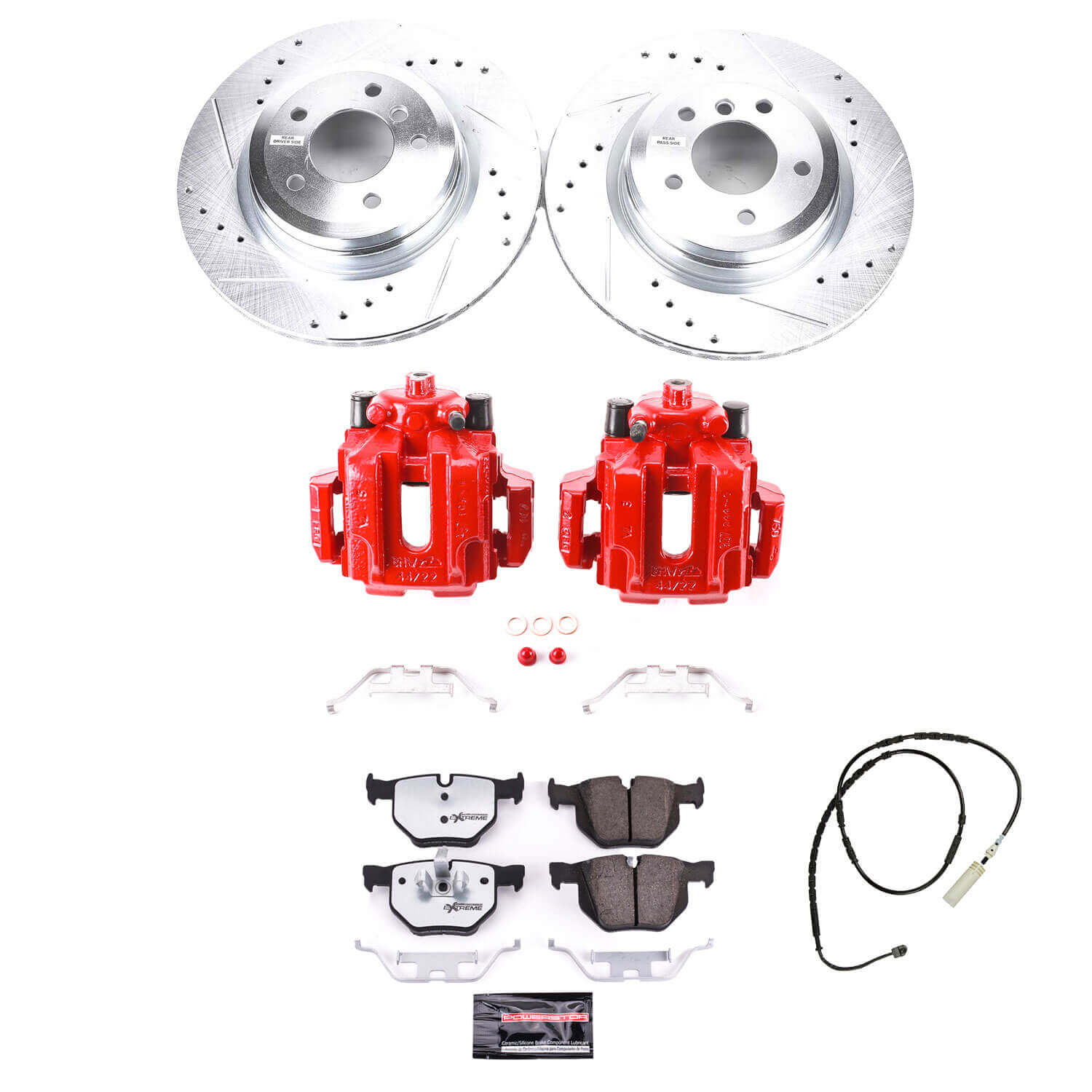 Power Stop KC7009-26 - Z26 Street Warrior 1-Click Rear Brake Kit With Calipers vehicle fitment brake part