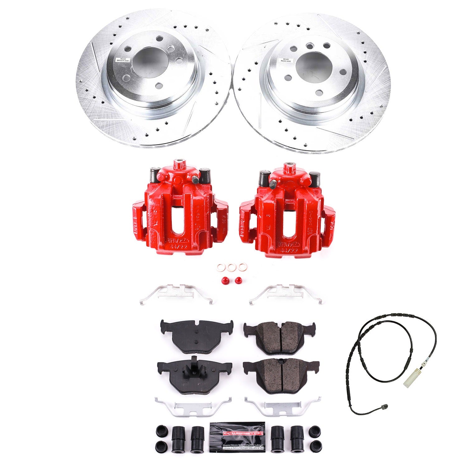 Power Stop KC7009 Z23 Evolution Sport Performance 1-Click Drilled And Slotted Rear Brake Kit With Calipers for 2013-2015 BMW X1 XDRIVE35I product image