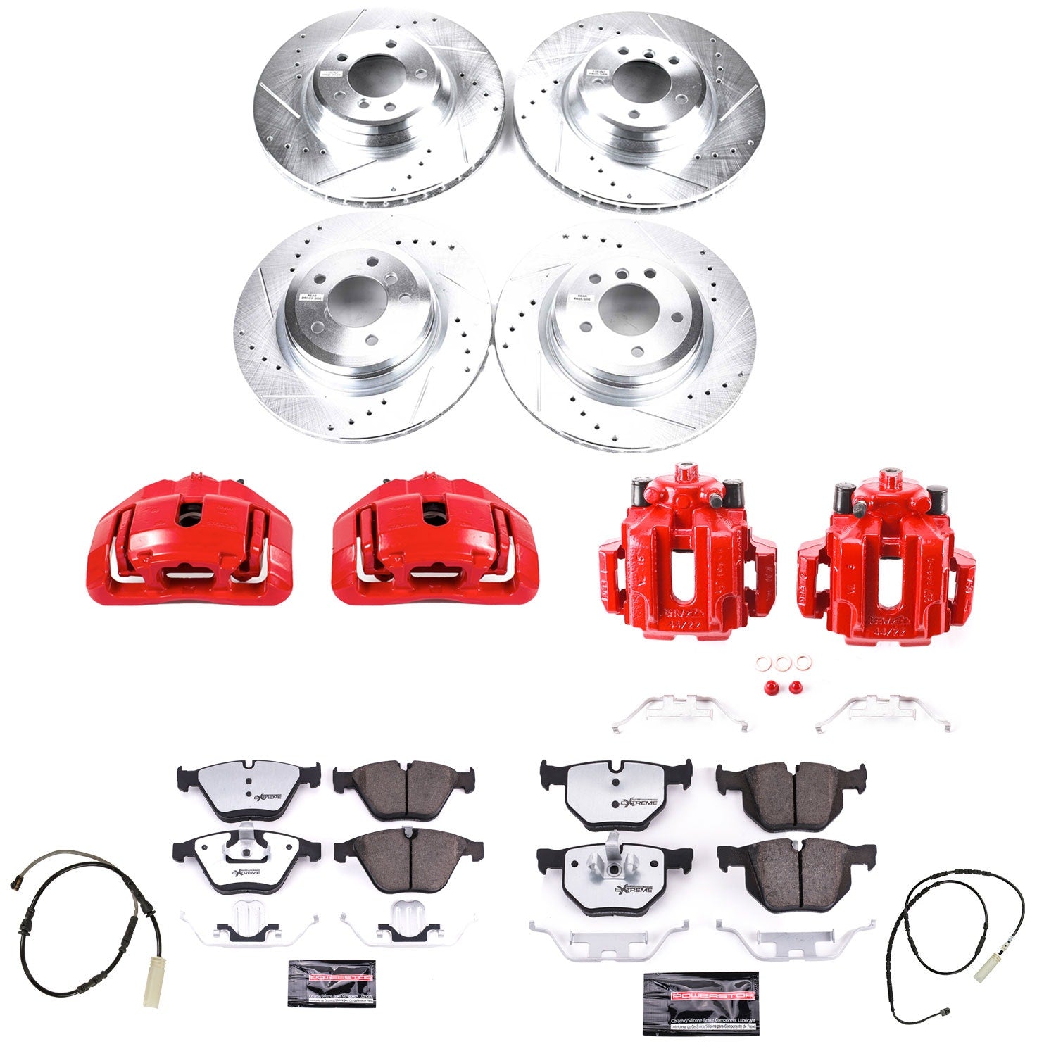Power Stop KC7021-26 - Z26 Street Warrior 1-Click Front And Rear Brake Kit With Calipers vehicle fitment brake part