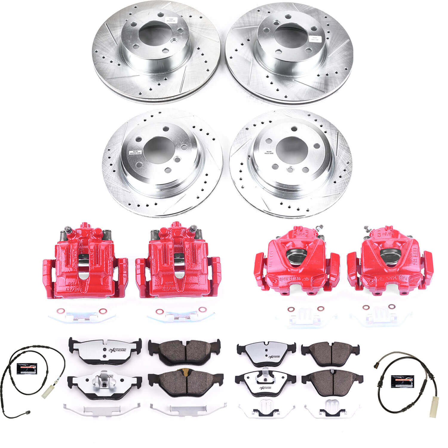 Power Stop KC7024 26 - Z26 Street Warrior 1-Click Front And Rear Brake Kit With Calipers for 2013-2015 BMW X1 SDRIVE28I product image