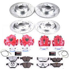 Power Stop KC7025-26 Z26 Street Warrior 1-Click Front And Rear Brake Kit With Calipers for 2013-2015 BMW X1 XDRIVE28I product image