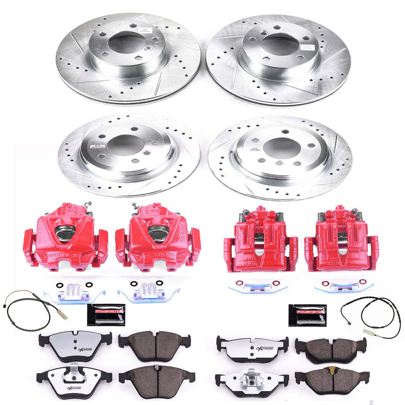 Power Stop KC7025-26 Z26 Street Warrior 1-Click Front And Rear Brake Kit With Calipers for 2013-2015 BMW X1 XDRIVE28I product image