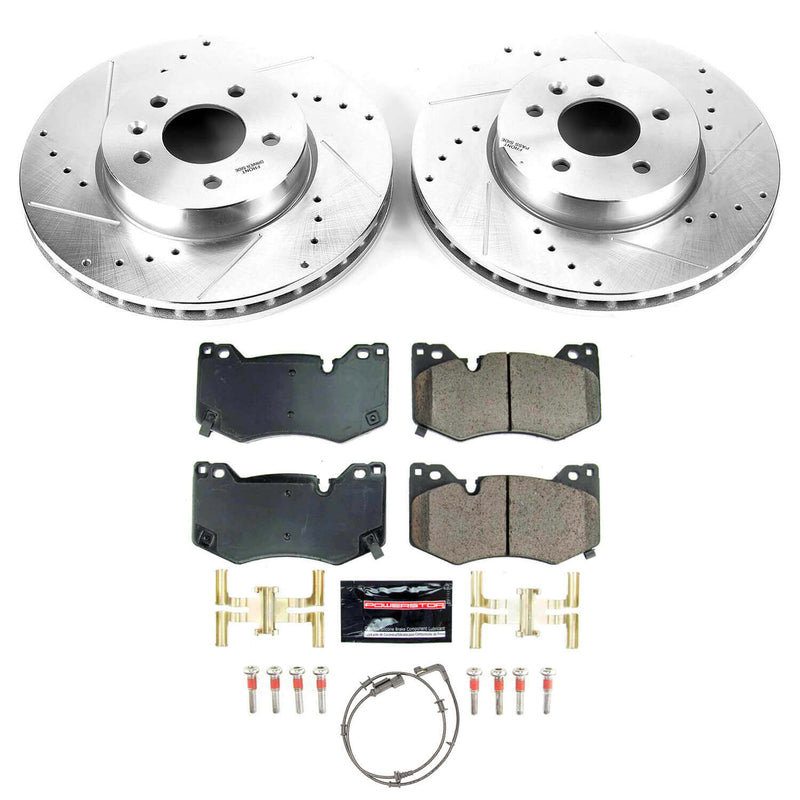 Power Stop KC7033-26 - Front And Rear Z26 Street Warrior Pad And Rotor Kit With Calipers vehicle fitment brake part