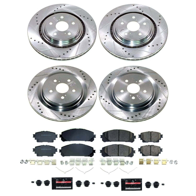 Power Stop KC7033 - Front And Rear Z23 Evolution Sport Pad And Rotor Kit With Calipers vehicle fitment brake part