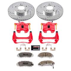 Power Stop KC704-26 Z26 Extreme Street Warrior 1-Click Brake Kit With Calipers (Front) for 1995-2001 Acura Integra Type product image