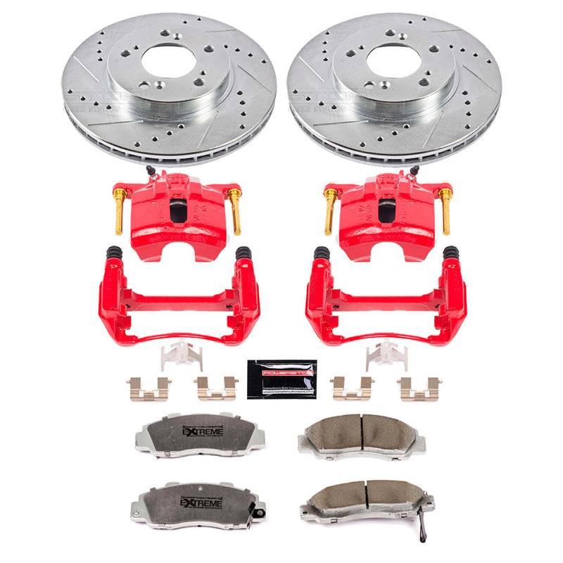 Power Stop KC704-26 Z26 Extreme Street Warrior 1-Click Brake Kit With Calipers (Front) for 1995-2001 Acura Integra Type product image