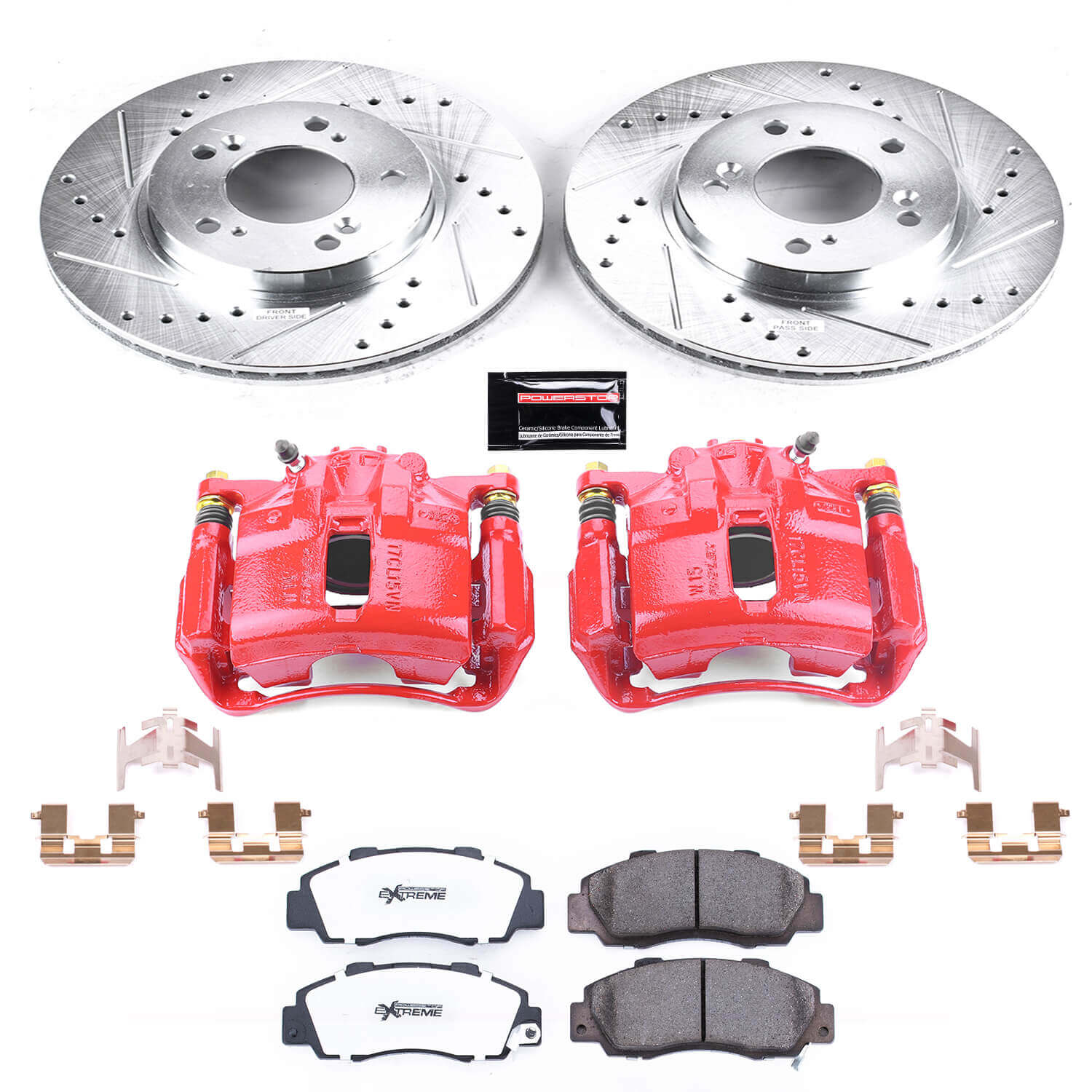 Power Stop KC704A-26 - Z26 Street Warrior 1-Click Front Brake Kit With Calipers vehicle fitment brake part