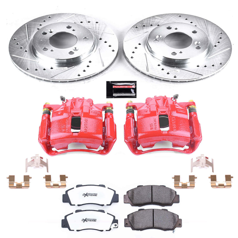 Power Stop KC704A-26 - Z26 Street Warrior 1-Click Front Brake Kit With Calipers vehicle fitment brake part