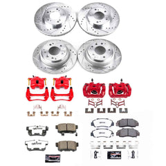 Power Stop KC705-26 Front And Rear Z26 Extreme Street Warrior 1-Click Pad And Rotor Kit With Calipers for 1995-1998 Honda Odyssey product image