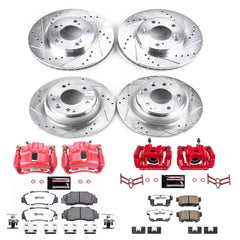 Power Stop KC705A-26 Front And Rear Z26 Extreme Street Warrior 1-Click Pad And Rotor Kit With Calipers for 1996-1998 Acura RL product image