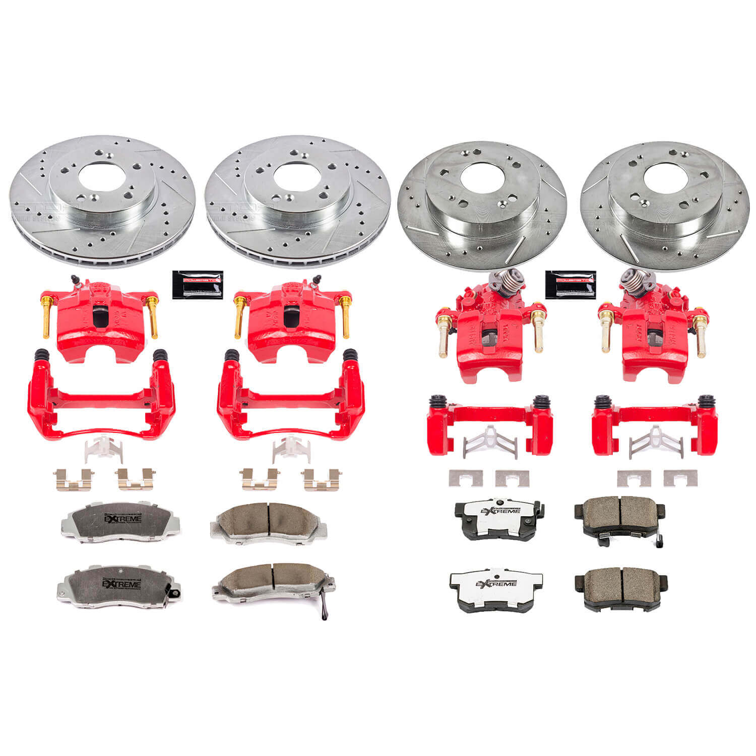 Power Stop KC706-26 Z26 Extreme Street Warrior 1-Click Brake Kit With Calipers (Front And Rear) for 1997-2001 Honda Prelude product image