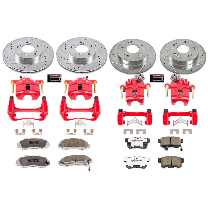 Power Stop KC706-26 Z26 Extreme Street Warrior 1-Click Brake Kit With Calipers (Front And Rear) for 1997-2001 Honda Prelude product image