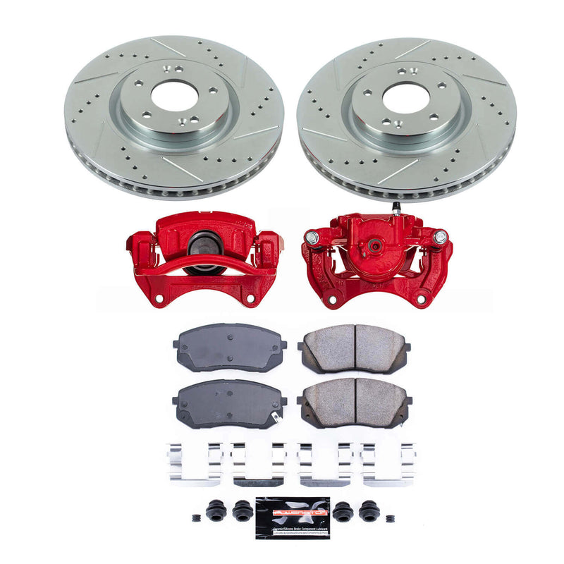 Power Stop KC7083 Front Z23 Evolution Sport Performance 1-Click Pad And Rotor Kit With Calipers for 2015 Hyundai Sonata Limited, Limited 2.0T, Sport 2.0T product image
