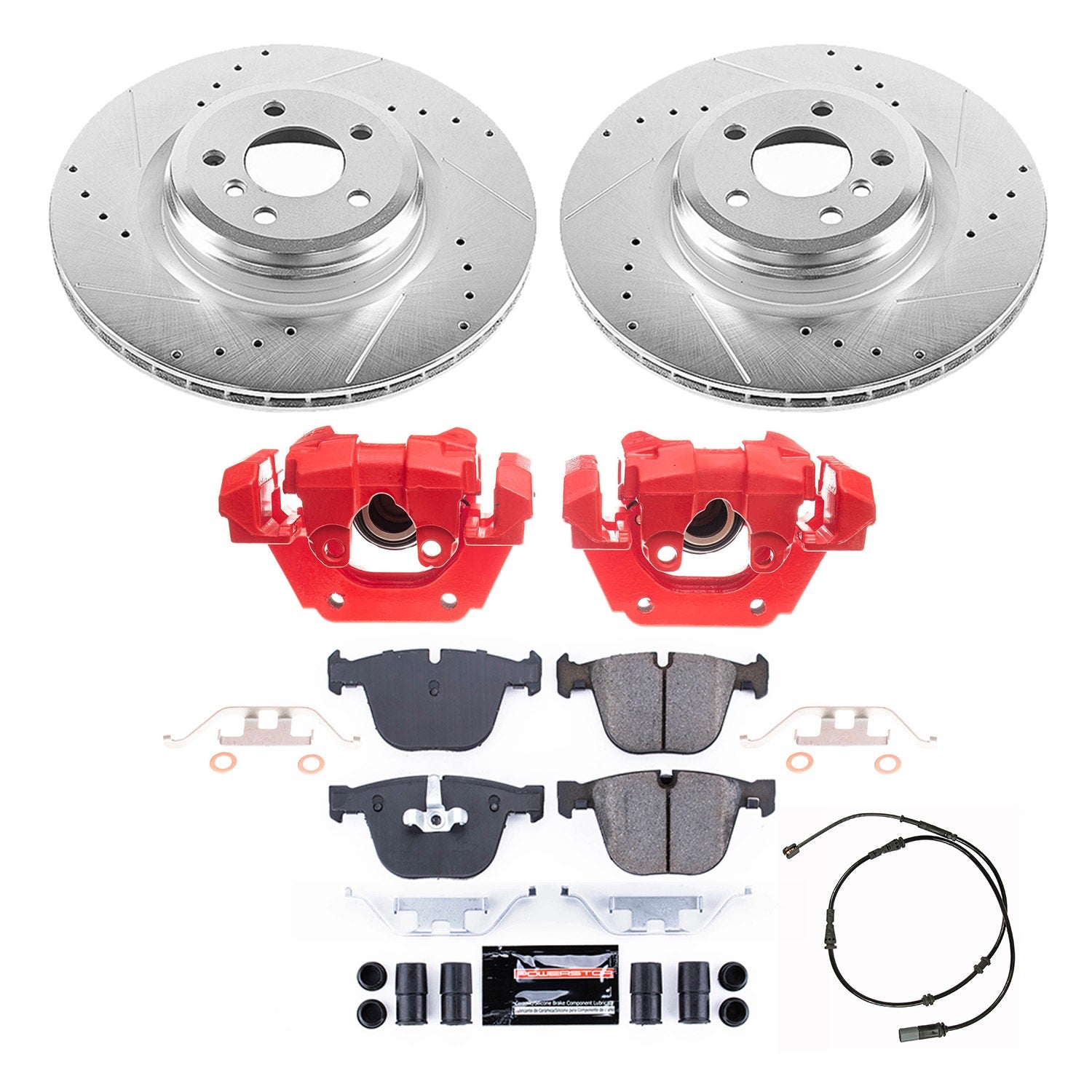 Power Stop KC7087 Rear Z23 Evolution Sport Performance 1-Click Pad And Rotor Kit With Calipers for 2010-2015 BMW 750I product image