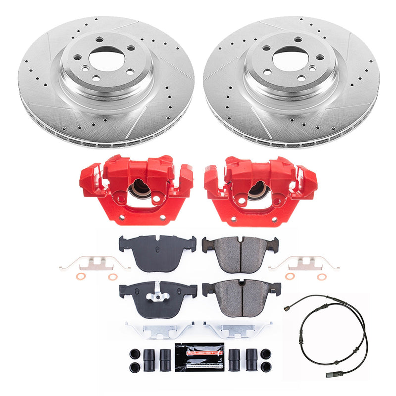 Power Stop KC7087 Rear Z23 Evolution Sport Performance 1-Click Pad And Rotor Kit With Calipers for 2010-2015 BMW 750I product image