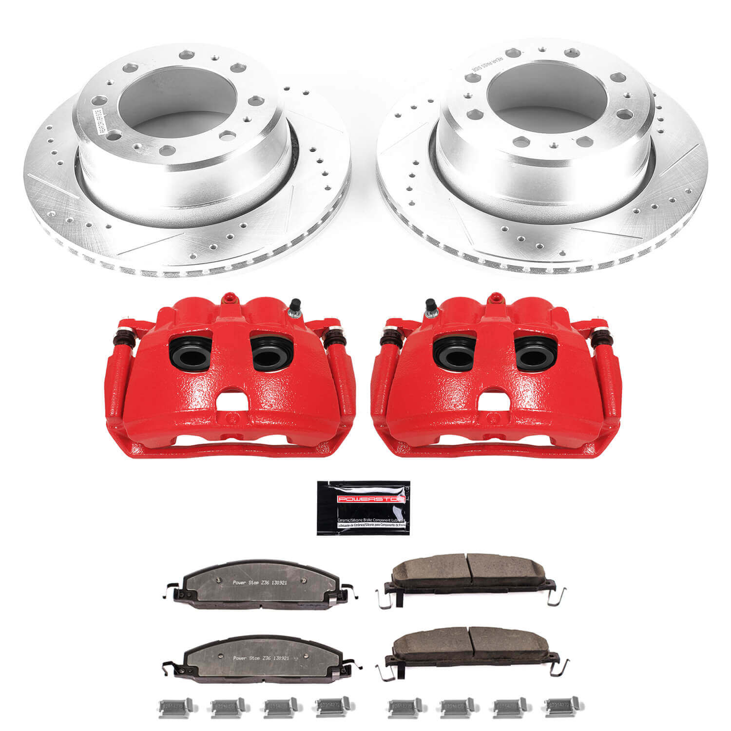 Power Stop KC7131-36 Z36 Extreme Performance Truck And Tow 1-Click Rear Brake Kit With Calipers for 2013-2018 Dodge RAM 3500 product image