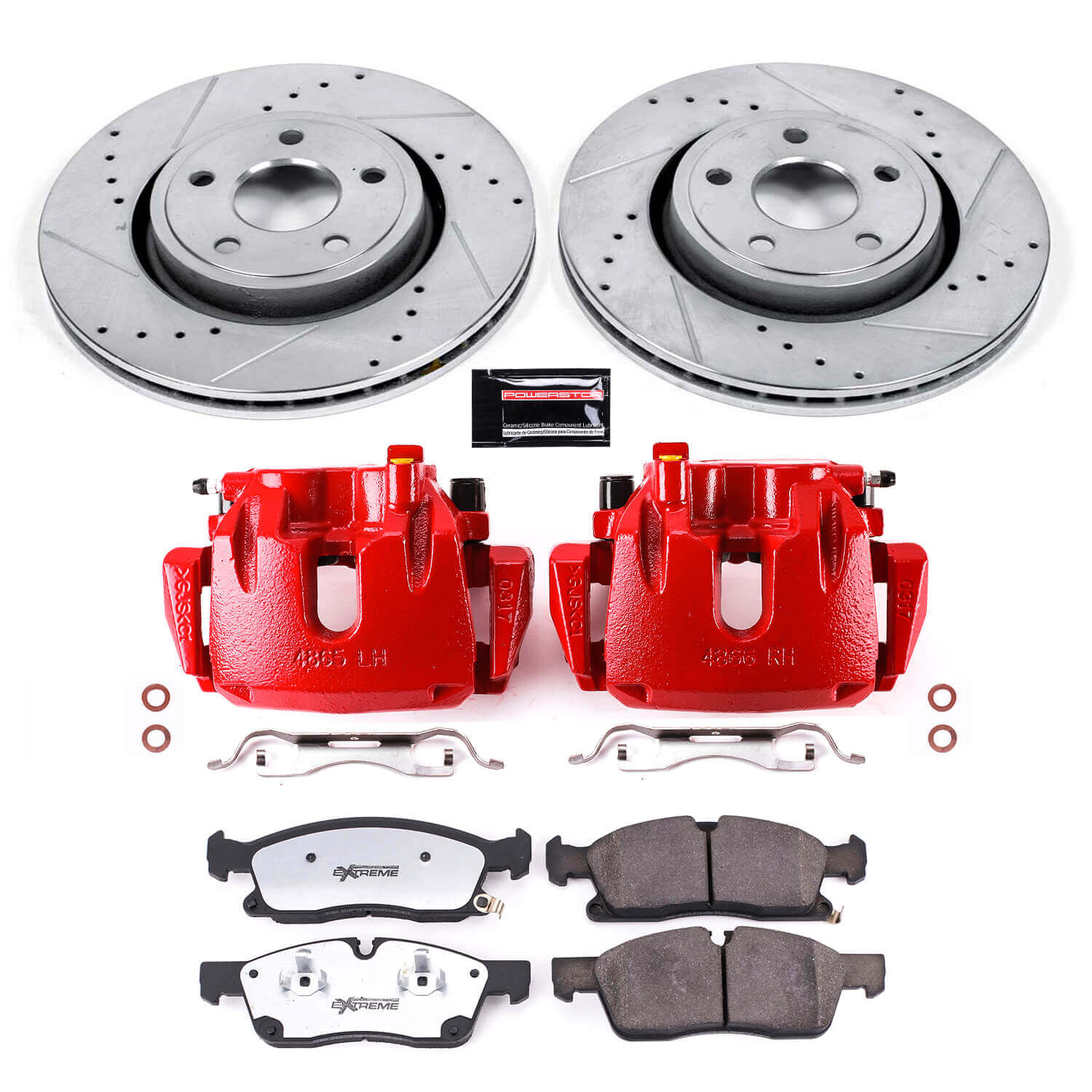 Power Stop KC7133-36 Z36 Extreme Performance Truck And Tow 1-Click Front Brake Kit With Calipers for 2016 Jeep Grand Cherokee 75Th Anniversary, Laredo, Limited, Overland, Summit product image