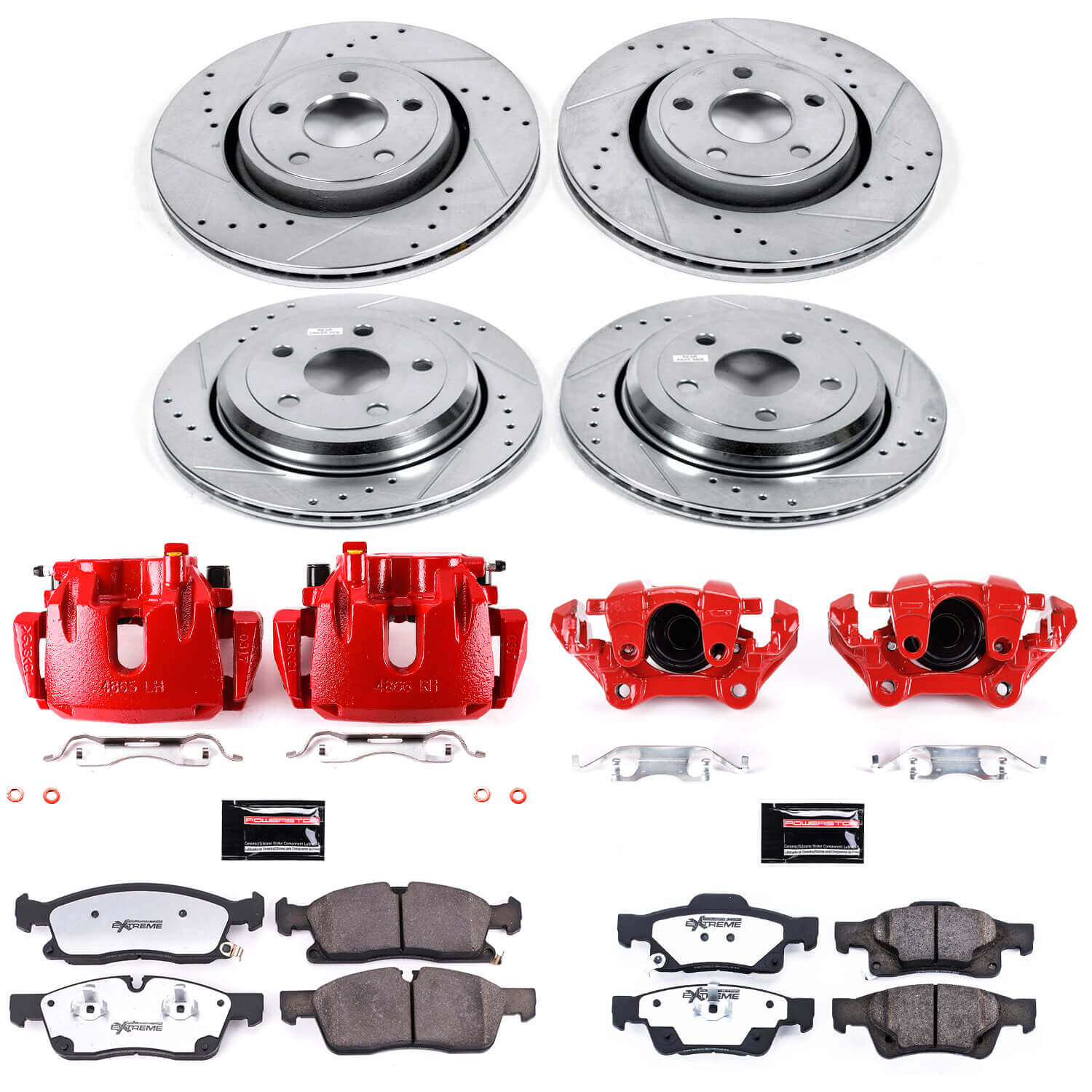 Power Stop KC7136-36 Z36 Extreme Performance Truck And Tow 1-Click Front And Rear Brake Kit With Calipers for 2016 Jeep Grand Cherokee 75Th Anniversary, Laredo, Limited, Overland, Summit product image
