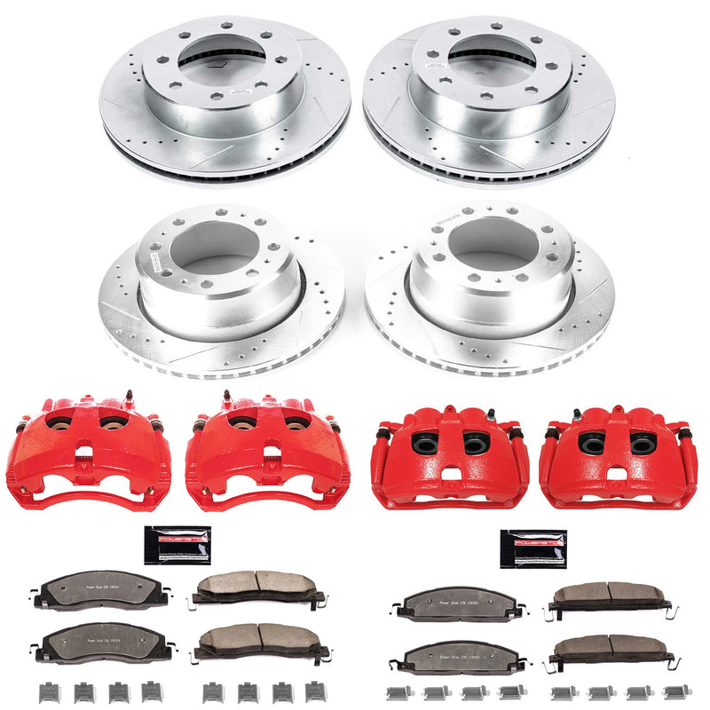 Power Stop KC7141-36 Z36 Extreme Performance Truck And Tow 1-Click Front And Rear Brake Kit With Calipers for 2013-2018 Dodge Ram 3500 product image