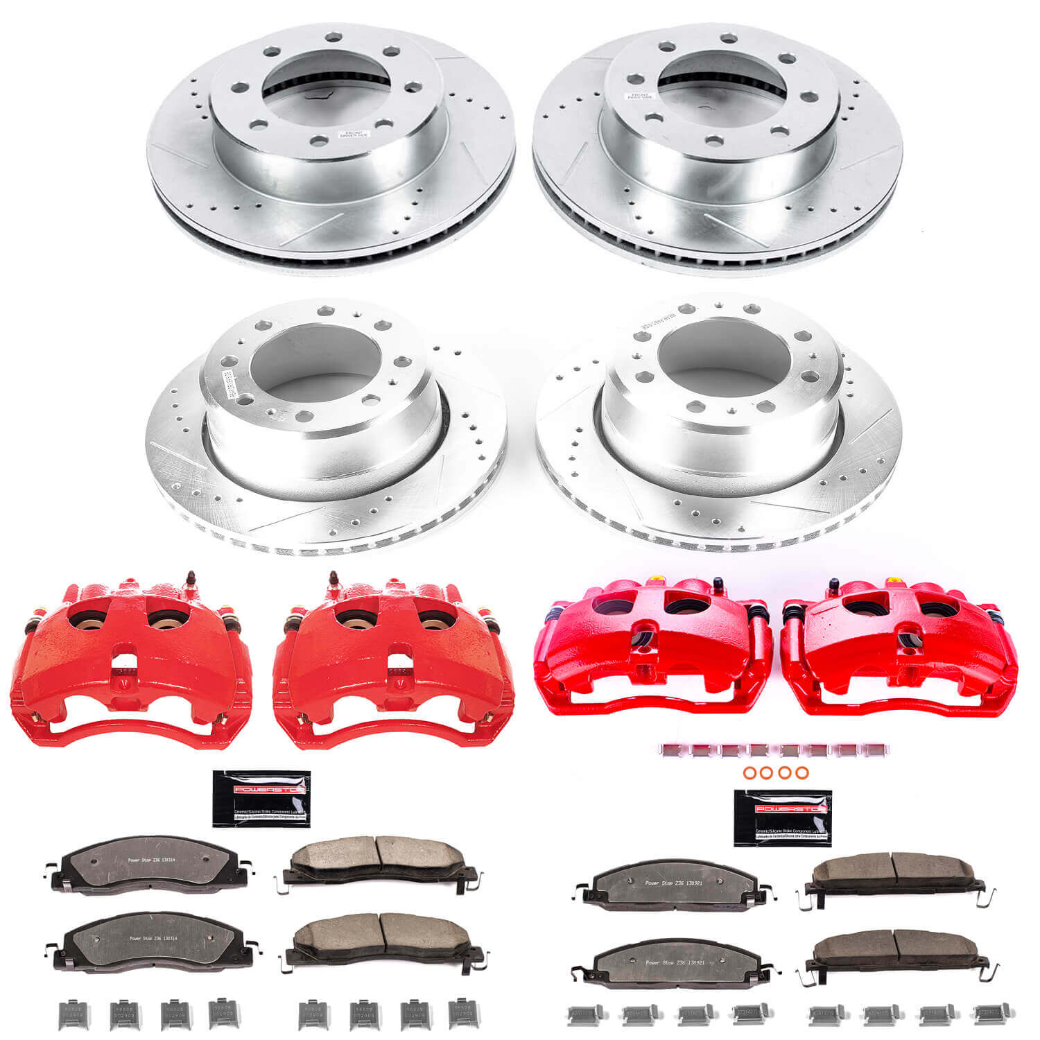 Power Stop KC7141A-36 Z36 Extreme Performance Truck And Tow 1-Click Pad And Rotor Kit With Calipers for 2013-2018 Dodge Ram 3500 product image