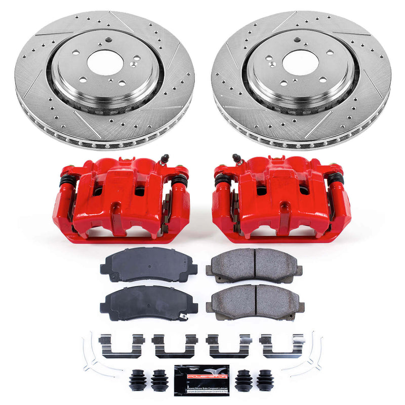 Power Stop KC7214 - Z23 Evolution Sport Performance 1-Click Drilled And Slotted Front Brake Kit With Calipers vehicle fitment brake part