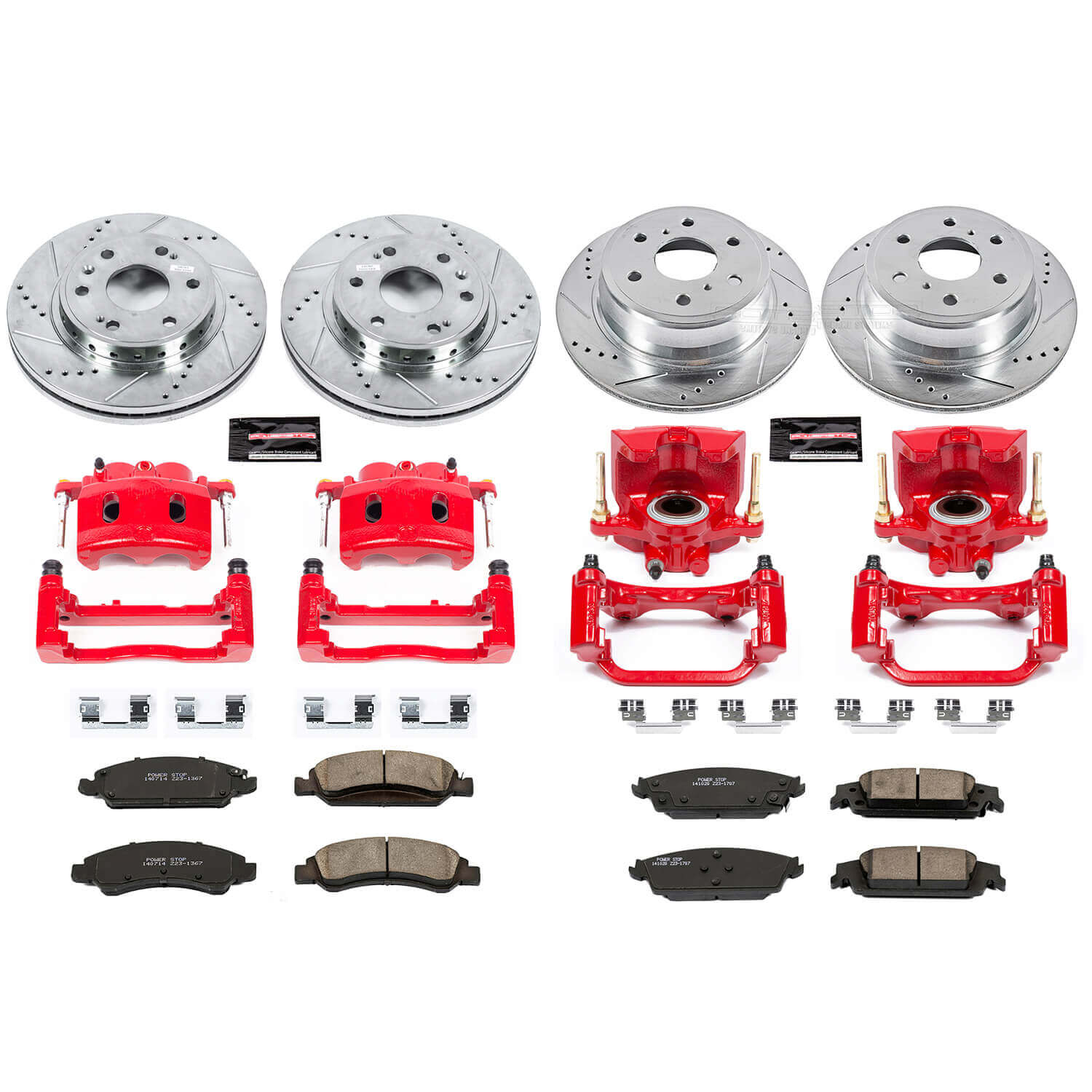 Power Stop KC7225 Z23 Evolution Sport Performance 1-Click Drilled And Slotted Front And Rear Brake Kit With Calipers for 2015-2020 Chevrolet Tahoe Ppv Ssv product image