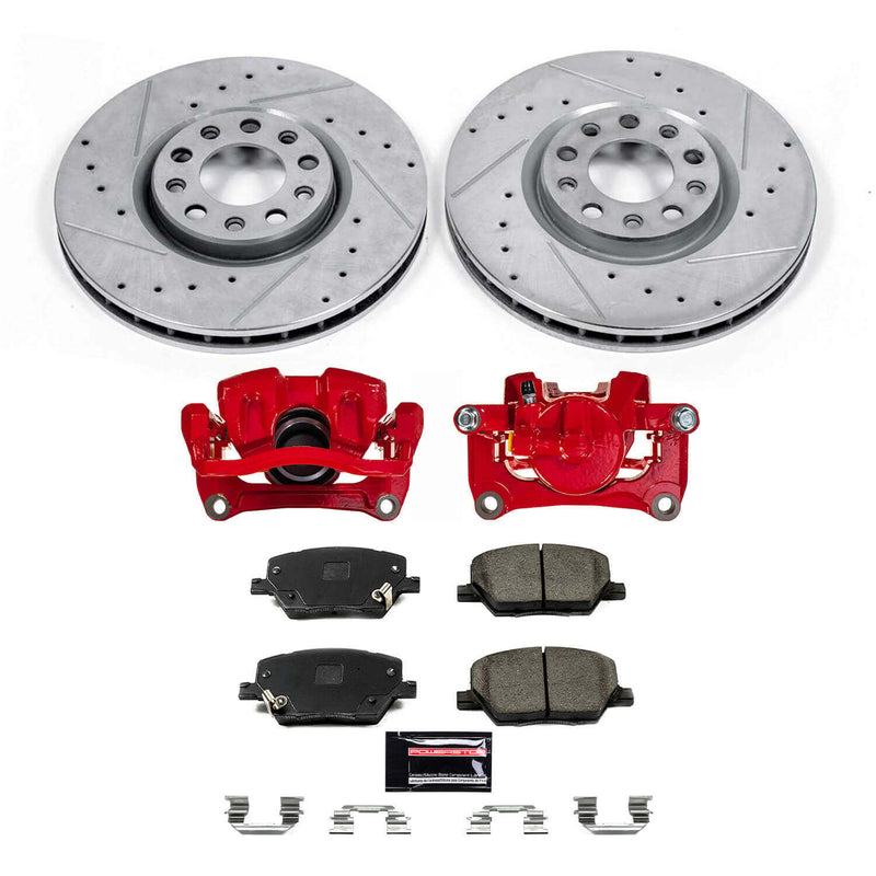 Power Stop KC7299 Front Z23 Evolution Sport Performance 1-Click Pad And Rotor Kit With Calipers for 2016-2018 Fiat 500X product image