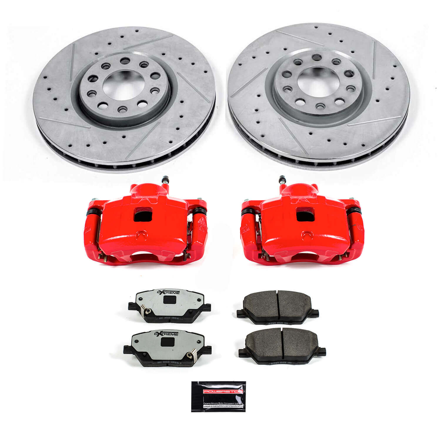 Power Stop KC7299A-36 Front Z36 Extreme Performance Truck And Tow 1-Click Pad And Rotor Kit With Calipers for 2017 Jeep Compass product image