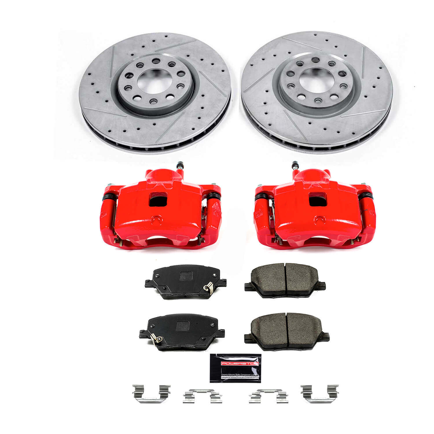 Power Stop KC7299A Front Z23 Evolution Sport Performance 1-Click Pad And Rotor Kit With Calipers for 2017 Jeep Compass product image