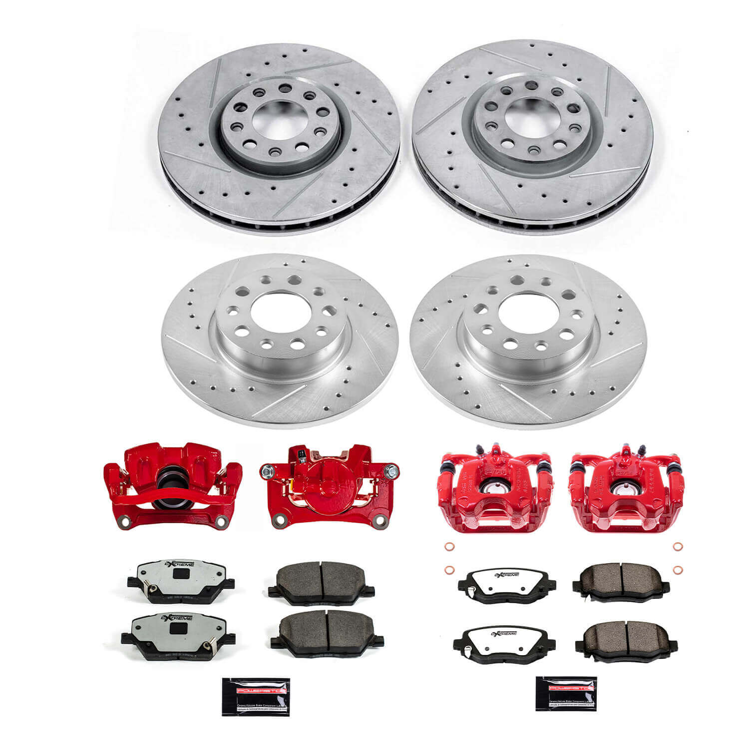 Power Stop KC7300-36 Front And Rear Z36 Extreme Performance Truck And Tow 1-Click Pad And Rotor Kit With Calipers for 2016-2018 Fiat 500X product image