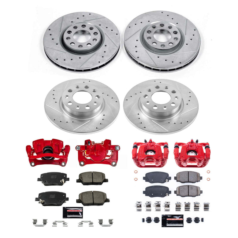 Power Stop KC7300 Front And Rear Z23 Evolution Sport Performance 1-Click Pad And Rotor Kit With Calipers for 2016-2018 Fiat 500X product image